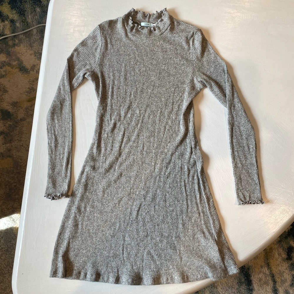 Kimchi Blue Lettuce Edge Heather Grey Dress